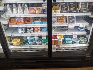 Vegan cheese section, including cream cheese at Huckleberry's Natural Market in Spokane