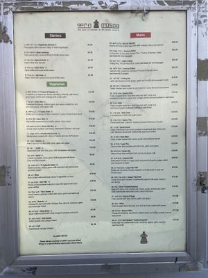 Menu  at Mosob in West London