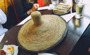 This is how the vegan platter is served. at Mosob in West London