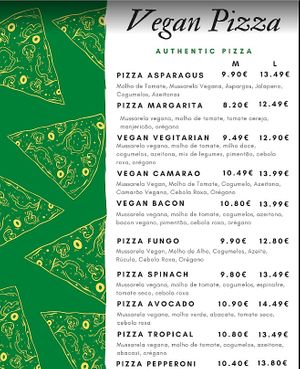 Pizza menu at Poke & Pizza House in Lisbon