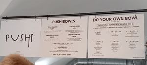 Current menu at Pushi Bowls in Steyr