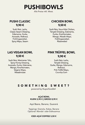Fixed menu bowls at Pushi Bowls in Steyr