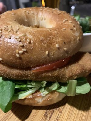 VG chicken bagel   at Bagels & Beers in Girona