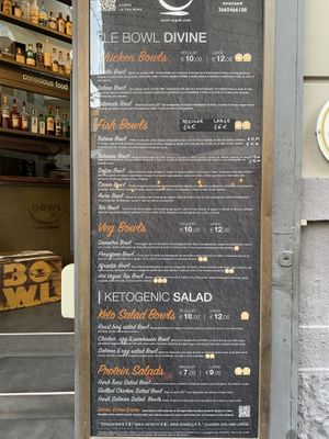 Menu  at Bowl Napoli in Naples