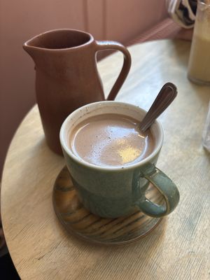 vegan hot chocolate   at Bonjo in Paris