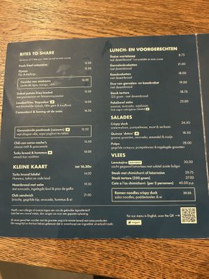menu  at Brasserie LouLou in Cadzand