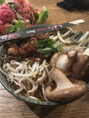 
Ramen noodles crispy jackfruit 27€  at Brasserie LouLou in Cadzand