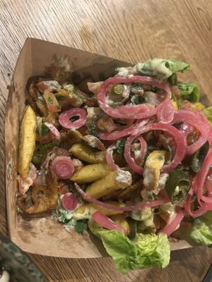 Loaded fries 'Kapsalon' 14€  at Brasserie LouLou in Cadzand