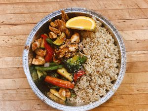 Stir Fry Chicken with Brown Rice - Take Out  at The Allways Cafe in Huntingdon Valley