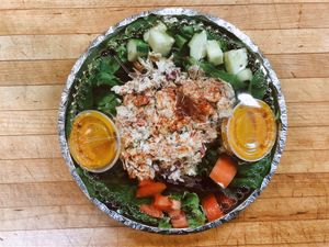 Jerk Chicken Salad with Extra mango sauce - Take Out at The Allways Cafe in Huntingdon Valley