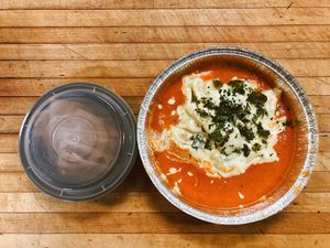 Cheese Agnolotti with pita bread.  at The Allways Cafe in Huntingdon Valley