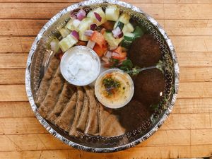 Falafel platter - Take Out  at The Allways Cafe in Huntingdon Valley