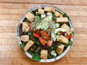 Raw salad with tofu  at The Allways Cafe in Huntingdon Valley