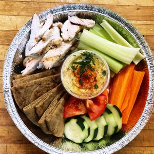 Hummus platter with chicken   at The Allways Cafe in Huntingdon Valley