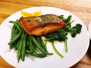 Citrus Salmon well done  at The Allways Cafe in Huntingdon Valley