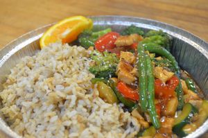 Stir fry chicken with brown rice - Extra sauce  at The Allways Cafe in Huntingdon Valley
