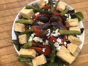 Asparagus salad with tofu  at The Allways Cafe in Huntingdon Valley