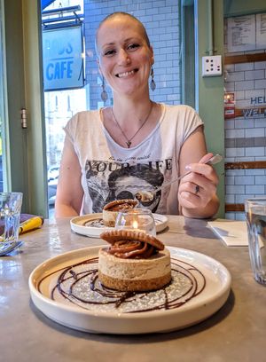Vegan Biscoff Cheesecake at Bob's Café in North London