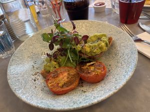 Avo Toast… actually vegan. And small.   at Bob's Café in North London