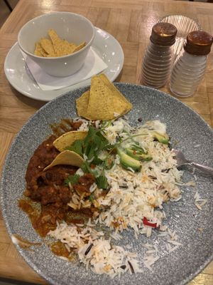 Vegan chilli  at Bob's Café in North London