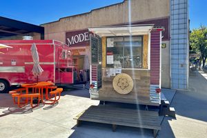 The stand   at Thimbleberry Smoothie Co.  in Durango