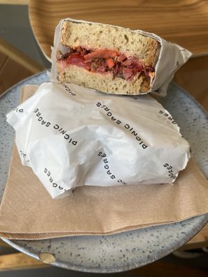 Sandwich mit eingelegtem Gemüse  at Picnic in Sagres