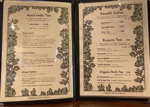 Menu at eatYOGAstudio in Hayama