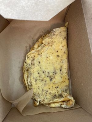 REAL EGG, not vegan.  at Veganissimo in Santorini