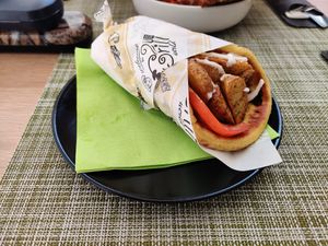 Vegan gyros at Veganissimo in Santorini