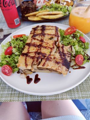 Vegan moussaka at Veganissimo in Santorini
