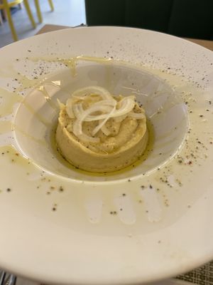 Fava salad  at Veganissimo in Santorini