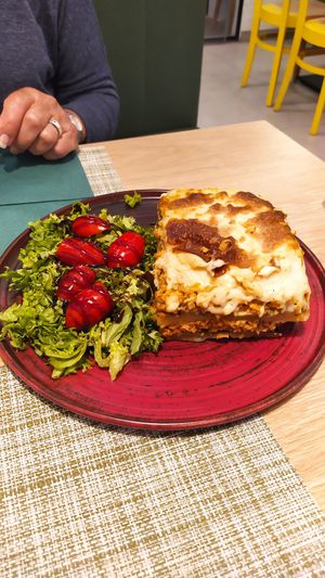 Moussaka at Veganissimo in Santorini