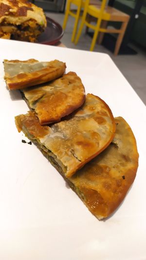 Green pies at Veganissimo in Santorini