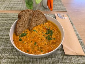 Greek Tofu Kayana at Veganissimo in Santorini