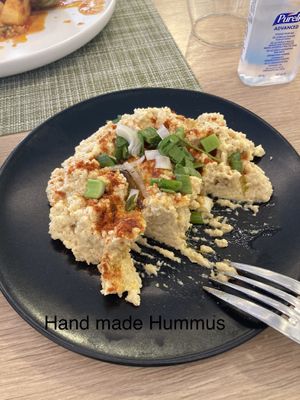 Best hand made hummus  at Veganissimo in Santorini