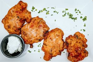 Traditional santorinian Tomato balls at Veganissimo in Santorini