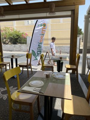   at Veganissimo in Santorini