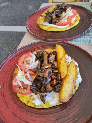Gyros at Veganissimo in Santorini