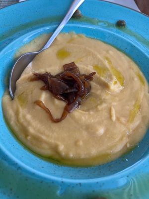 Fava beans  at Veganissimo in Santorini