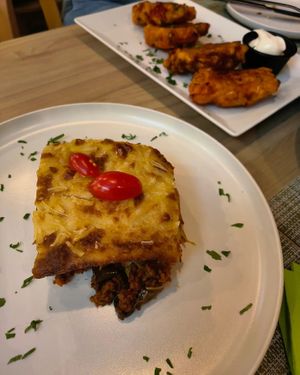 Moussaka at Veganissimo in Santorini