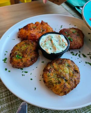 Variety Balls/Fritters at Veganissimo in Santorini