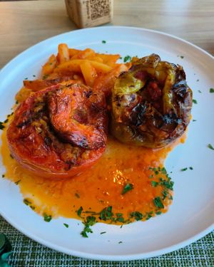 Stuffed Vegetables at Veganissimo in Santorini