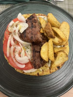 Vegan souvlaki   at Veganissimo in Santorini