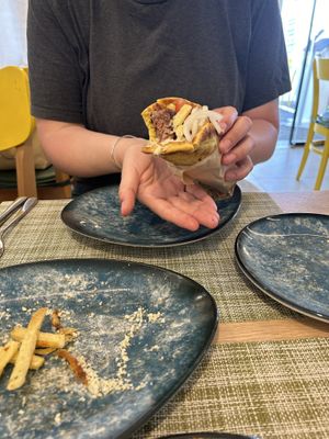 beyond meat souvlaki  at Veganissimo in Santorini