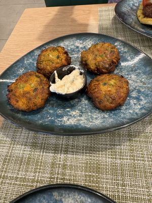 Zucchini Balls   at Veganissimo in Santorini