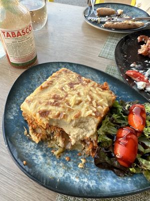 Mousaka the best I’ve had   at Veganissimo in Santorini