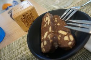 Nice free dessert   at Veganissimo in Santorini