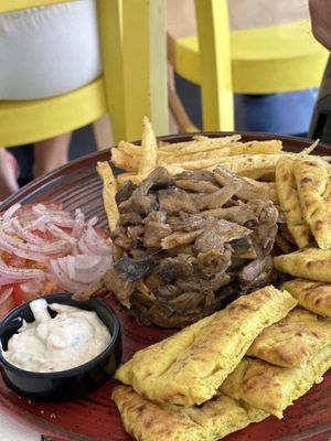 Deconstructed vegan kebab   at Veganissimo in Santorini