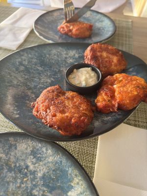 Homemade tomato balls  at Veganissimo in Santorini