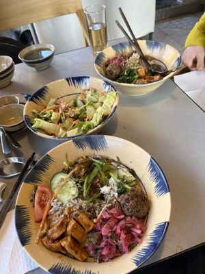 Mixing rice bowl and mixed salad   at Thong Dong Vegan Kitchen & Cafe in Lao Cai
